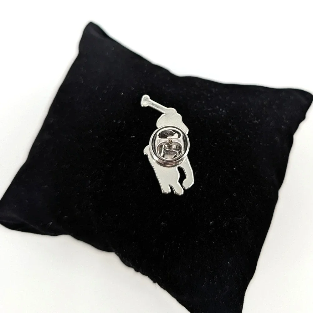 Polo Ralph Lauren Pink‎ 15 Enamel Pony Logo Lapel Pin Silver Tone 1 Inch